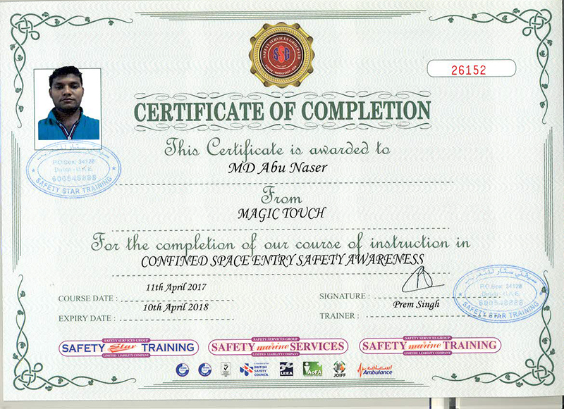 Confined Space Certificate Template